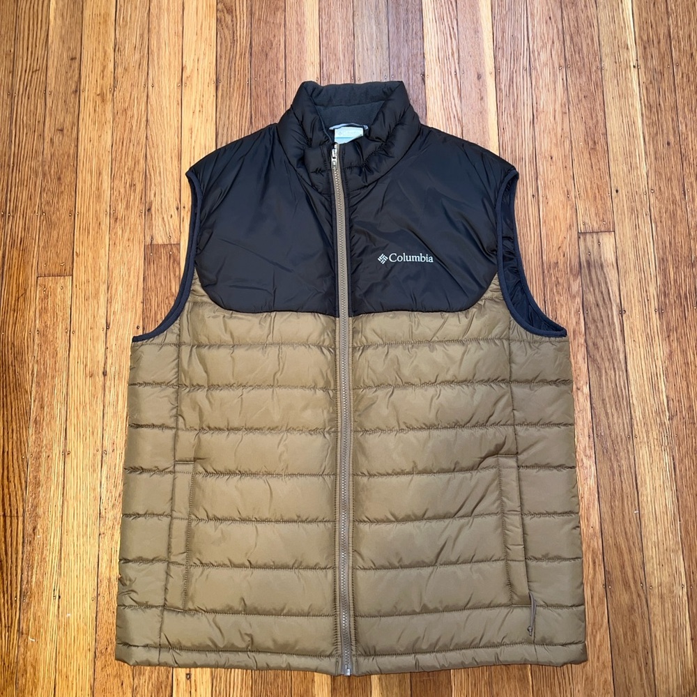 Columbia Men's Black and Brown Puffer Vest